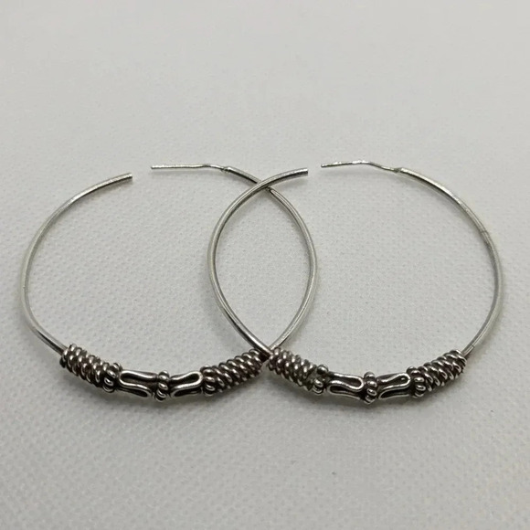 Jewelry - Large Bali sterling hoops